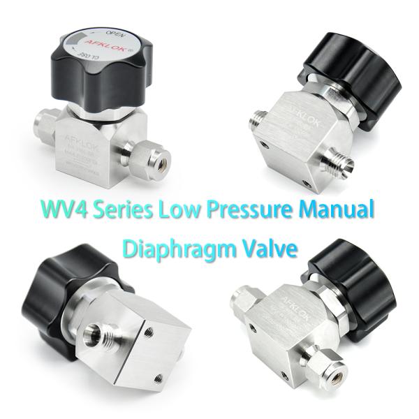 Low Pressure Manual Stainless Steel Diaphragm Valve 1/4in 150psi For Nitrogen Oxygen Helium