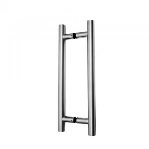 China Stainless Steel 304 Tubular Ladder Pull Handle For Glass Partition Door Mirror Polish on sale
