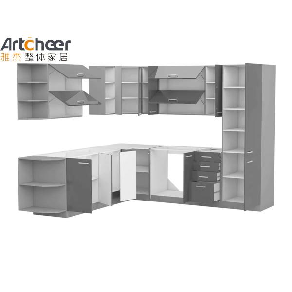 Villa Kitchen Granite Top Cupboard with Beveled Edge Countertop and E0 Grade Material