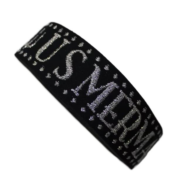 Glitter Jacquard Elastic Band For Women Hair Band Lurex Soft Shiny Custom Logo Waistband
