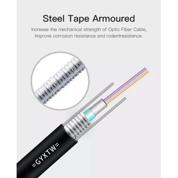 Single Mode Unitube Light Armored GYXTW Aerial Fiber Optic Cable