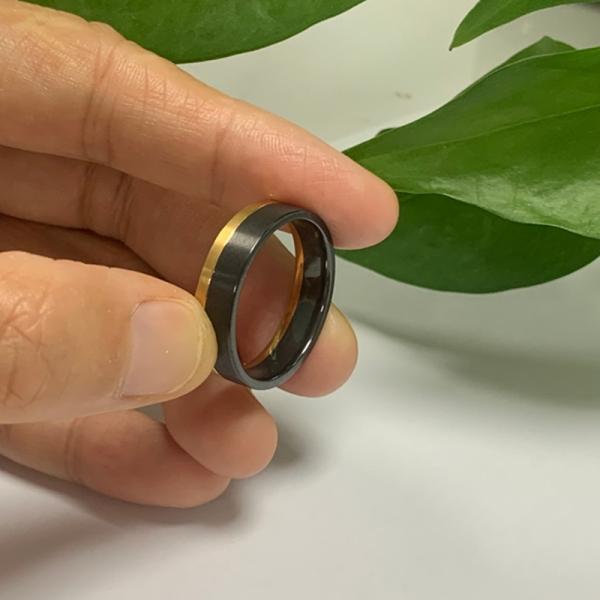 Factory Wholesale Black and Gray Zirconium & Titanium Wedding Bands & Men's Jewelry without fading Men's Wedding bands