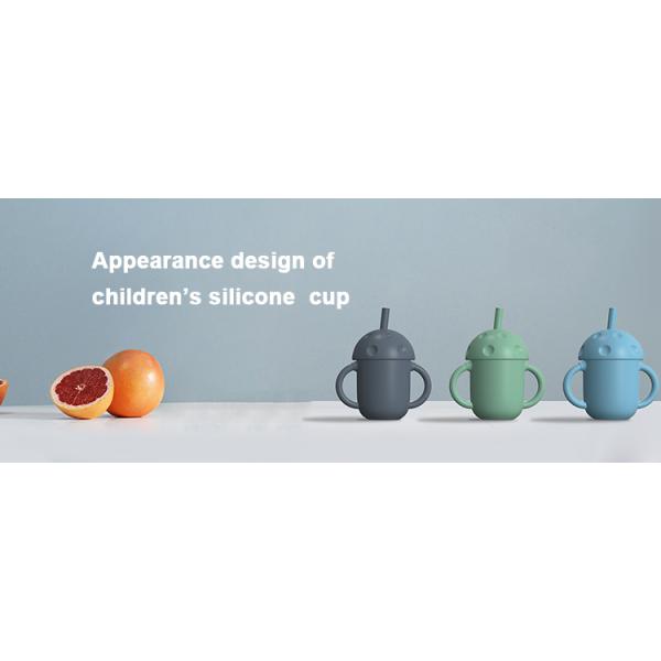 Portable Leakproof BPA Free Organic Bare Silicone Sippy Cup With Straw