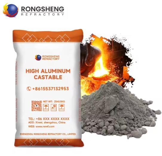 Rongsheng Refractory Castable Low Cement Refractory Casting 1650℃ High Alumina