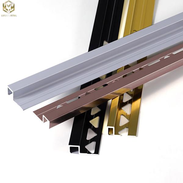 Ceramic Tile Aluminium Edge Trim Profiles Extrusion Sections For Floor And Wall