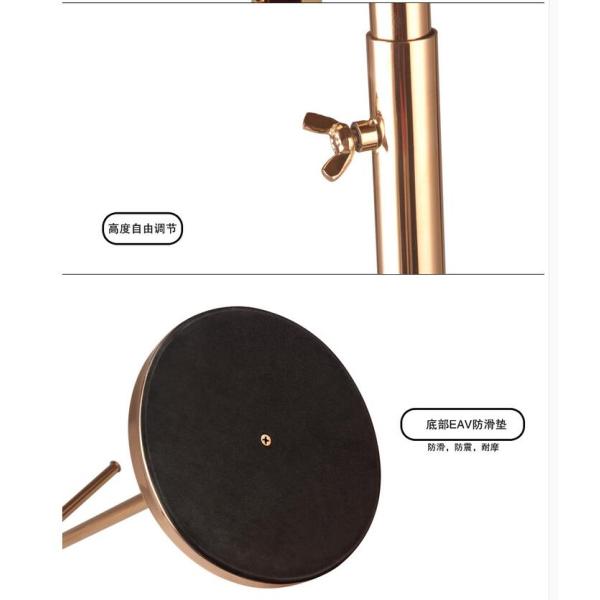 Two Way Chrome Golden Round Base Store Display Props / Handbag Display Rack