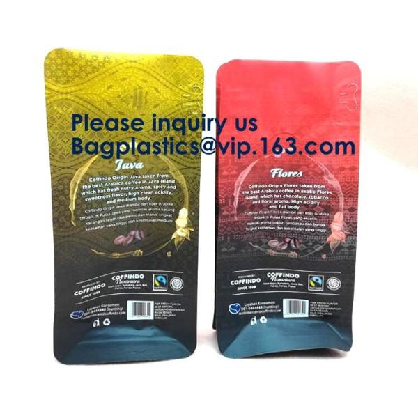 250g Heat Seal Side Gusset Yellow Coffee Pouches Bags With Valve Matte Coating Foil Flat Bottom Pouches Coffee 100g, Box
