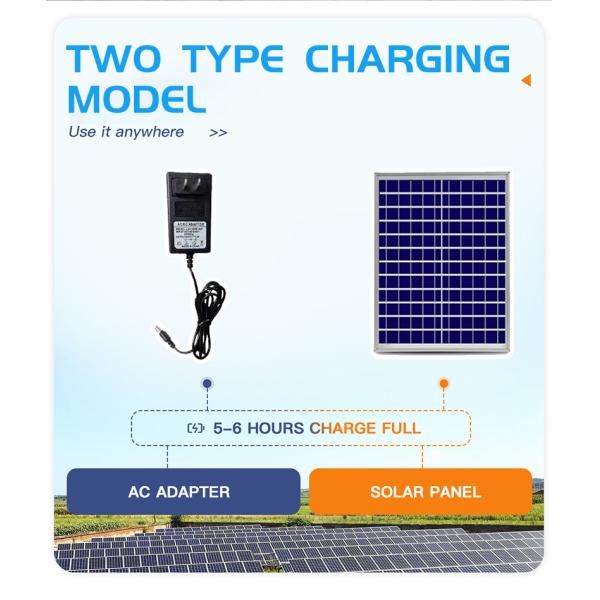 Multifunction 25W Solar Powered Outdoor Fan 18650 Lithium Battery 3 Wind Gears With Bulb