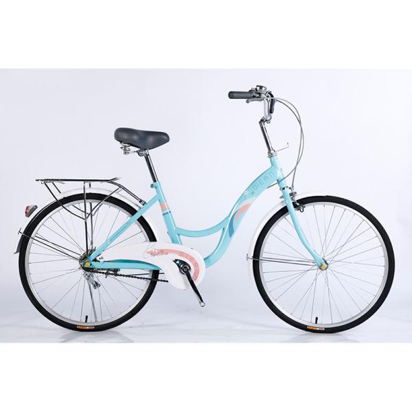 24 Steel Frame Single Speed Ladies Bike City Bicycle With Front And Rear Wheel Disc Brake