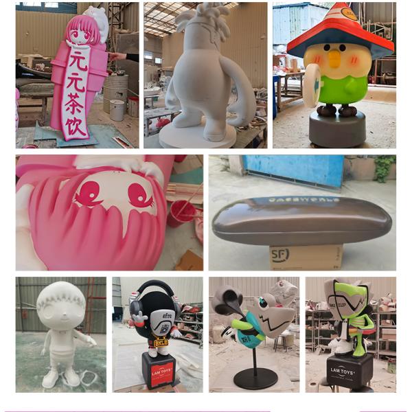 Customized Park Decor Fiberglass Life Size Animal Sculpture Handmade Polished Finish