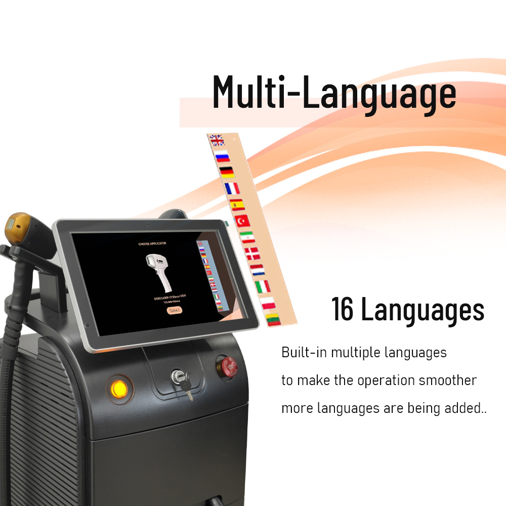 755nm 808nm 1064nm Depilation Equipment 4 Waves Titanium Laser Hair Removal Machine