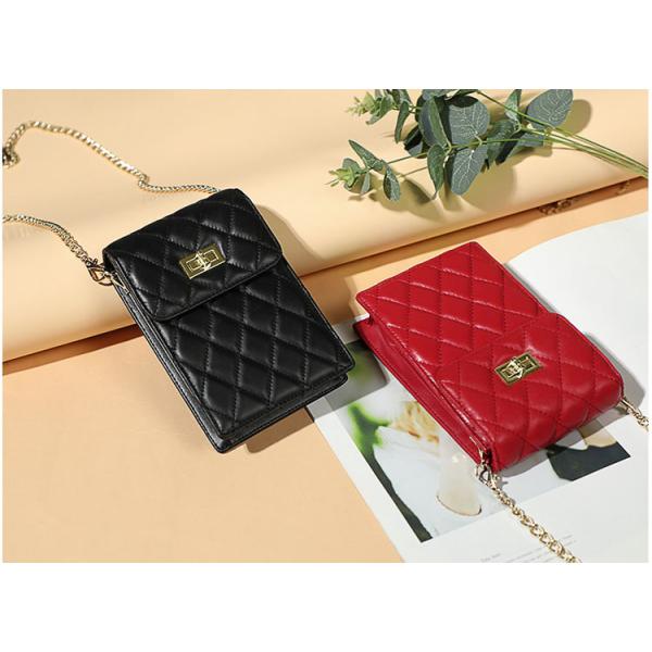 2019 new leather mini small change small bag vertical versatile rim-mesh sheepskin cell phone bag