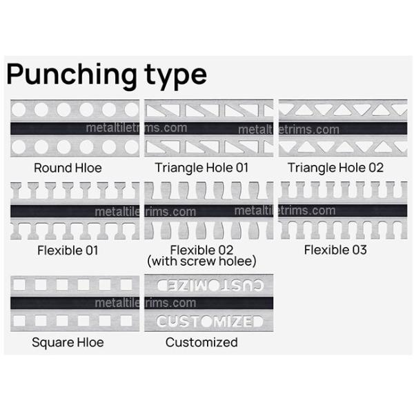 Ceramic Tile Trim Shapes Expansion Joint Profile Corner Trim 10mm / 2300mm