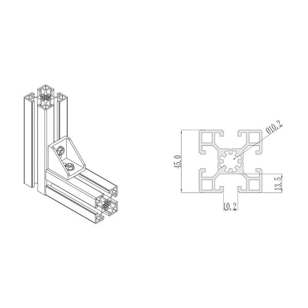 Factory Custom 4545 Aluminium Extrusion Profile Frame Heavy-duty Industria Aluminum Alloy Profiles
