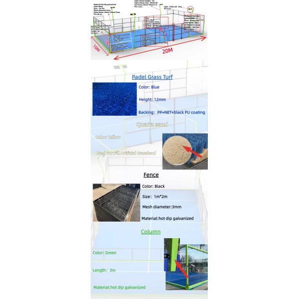 Padel Sports Padel Court Outdoor Equipment Panoramic Platform Tennis Court
