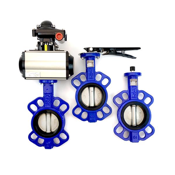 Water And Sewage Media Pneumatic Butterfly Valve DN50-400mm With Pneumatic Actuator