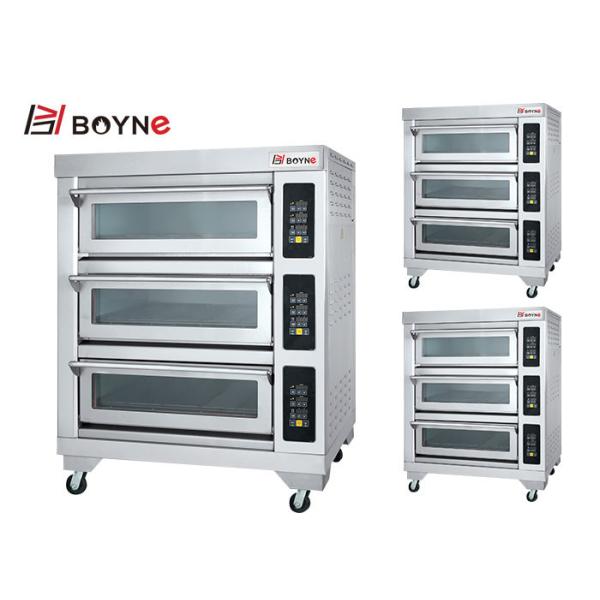 Stainless steel Comercial Microcomputer Three Deck Six Trays Electric Bakery Oven
