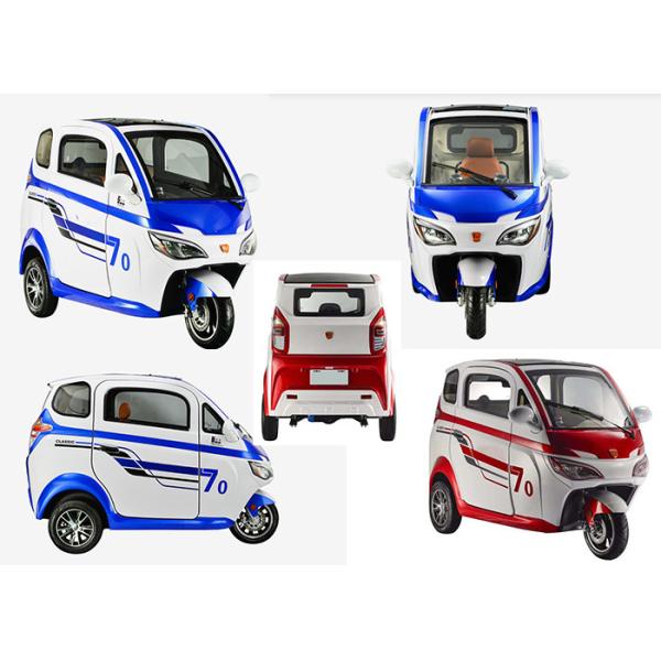 Smart Enclosed Electric Tricycle 1200 W 3 Wheels With Adjustable Seat Cabin