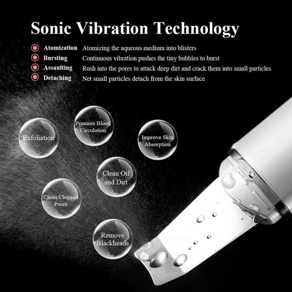 Skin Care Electric Face Cleaning Scrubber Exfoliator Pore Removal Sonic Facial Spatula