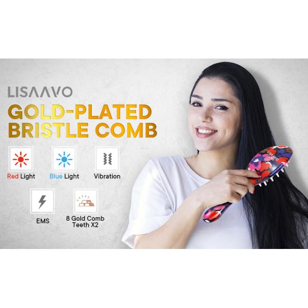 650nm Red LED Hair Growth Comb EMS Electric Massage Hair Brush 450mAh 3.7V Battery