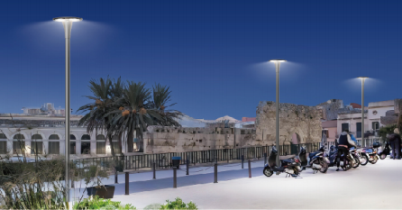 30W-60W Courtyard Lights IP66 IK09 Solar Post Top Lights Die Casting Aluminum Used for Gardens, Parks, Paths and Lanes