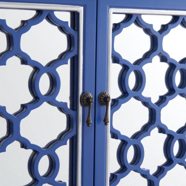 Hand Painting E1 MDF 3mm Mirror 150cm Width Solid Wood Cabinets