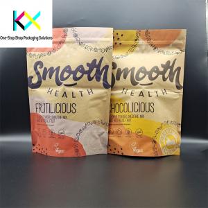 Quality Digital Printed Kraft Paper Packaging Bags 140um Stand Up Zipper Pouch With Low MOQ wholesale