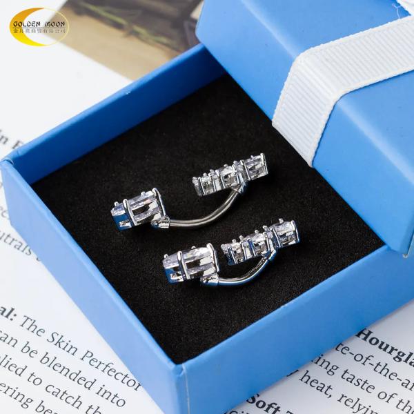 Zircon Anniversary 316l Stainless Steel Body Piercing Jewelry Belly Button Rings 12mm
