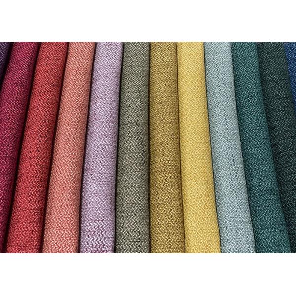 Plain Linen Upholstery Fabric , Colorful Polyester Sofa Fabric