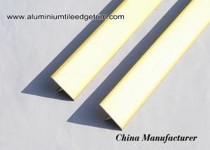 Quality T25 Matt Gold Aluminium Tile Edge Trim / T Shaped Decorative Brace Profile For Wall Partition wholesale