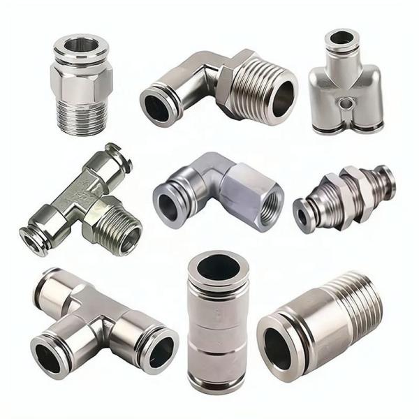 Stainless Steel Pneumatic Air Fittings 1/8 3/4 BSPT BSPP NPT Male Thread Pneumatic Push In Air Pipe Tube Fittings