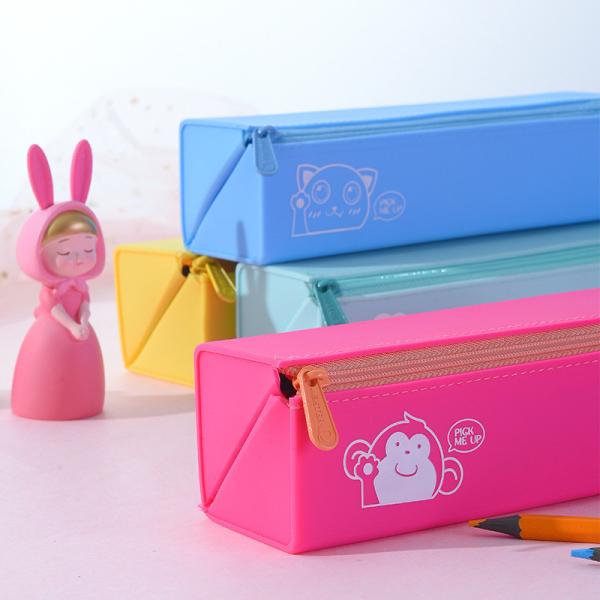 Silicone Waterproof Pencil Pouch Non-toxic Portable Pen Bag for Office School Supplies