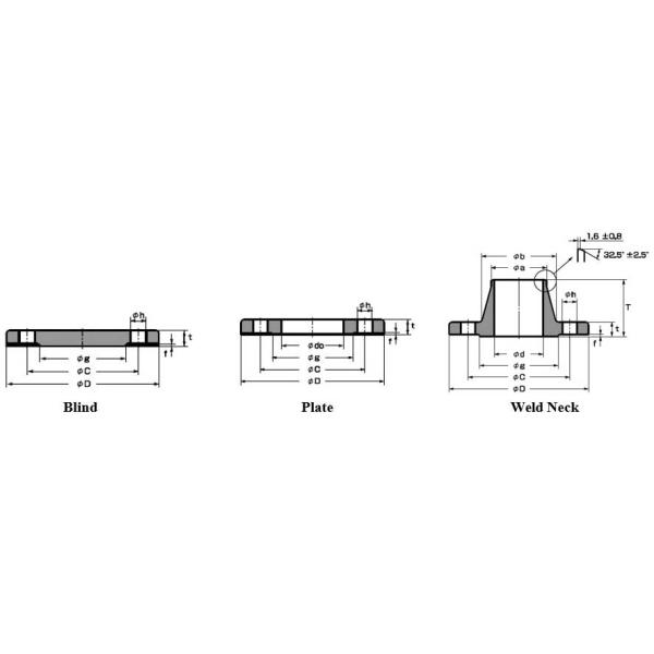 JIS B2220 40K Flange Dimensions