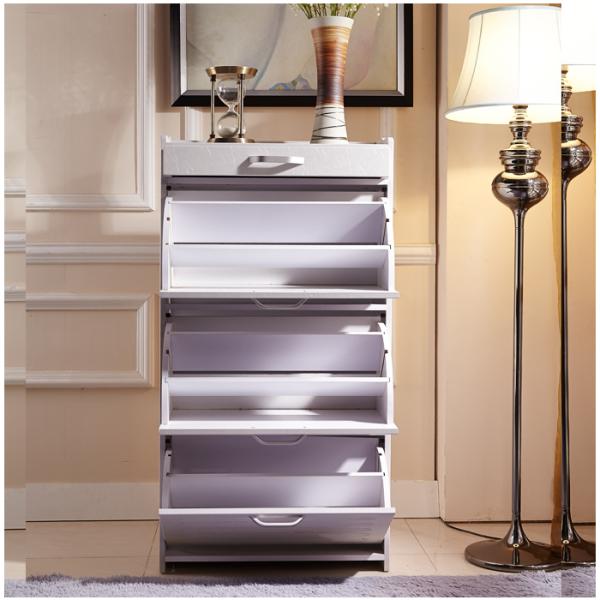 White 120* 63*30cm Waterproof PVC Veneer Shoe Storage Cabinet
