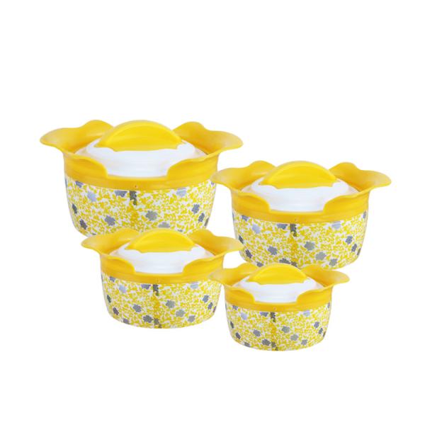 4pcs magnolia flower pot 410 stainless steel casserole hot pot set with lid cover