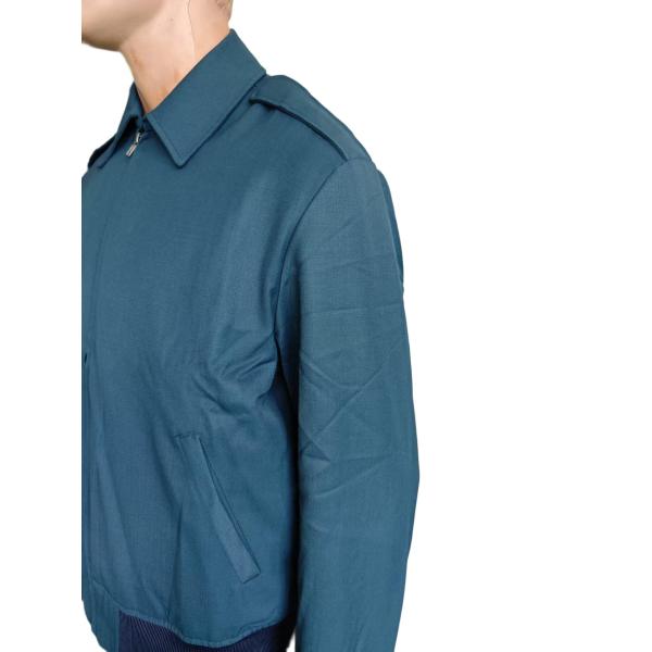 Customizable Fabric Standard Blue Uniform Jacket With 2 Pockets Winter Waterproof Breathable Polyester Military Jacket
