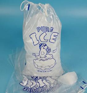 Quality Customized Ice Pack Plastic Bag Recyclable Drawstring Plastic Ice Bags wholesale