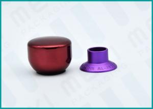 China Smooth Red Perfume Bottle Caps Customized Shape With Purple Stepped Collar on sale
