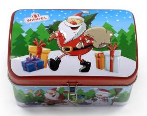 China Small Christmas Metal Gift Boxes with Lock on sale