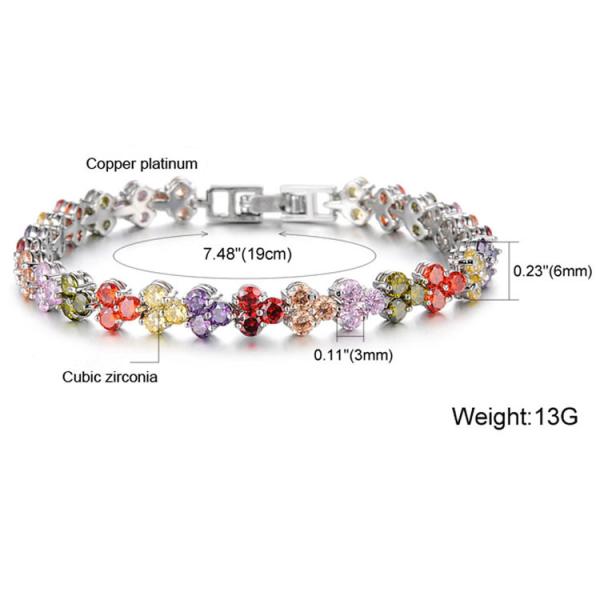 Multicoloured Cubic Zirconia Tennis Bracelet for Women Wedding Jewelry (JDS935COLOR)