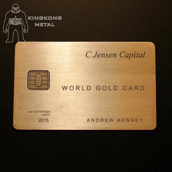 Custom 0.8mm Metal Bank Card With SLE4442 Contact Chip Magnetic Stripe