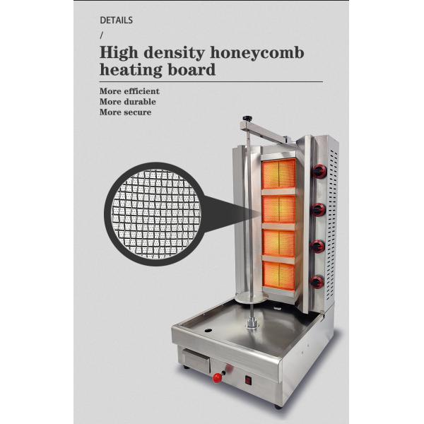 220V Full Automatic Shawarma Grill Doner Kebab Machine with 2/3/4/5/6 Burners Gas Grill