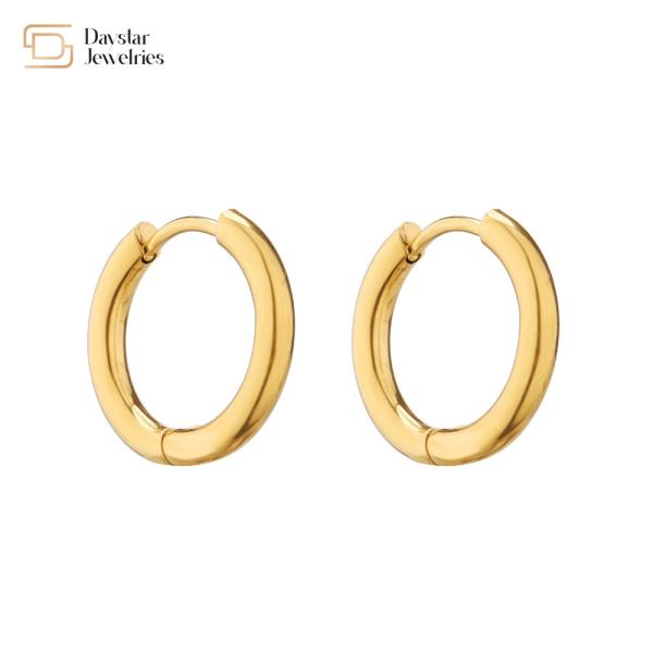 Small Hoop Earrings Stainless Steel Jewelry Gold Plated For Women Men