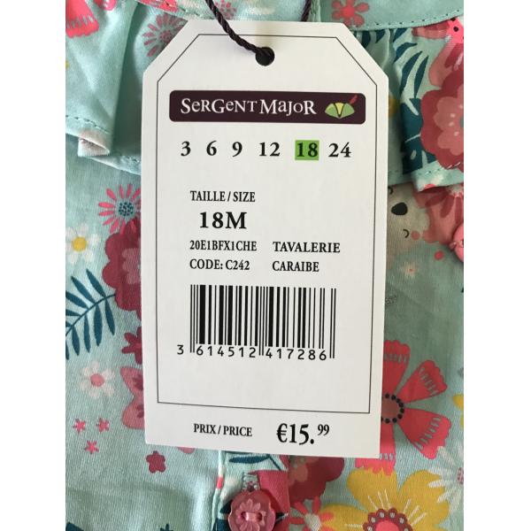 Sleeveless Babys Printed Dress 100% Cotton 12M 18M 24M Size