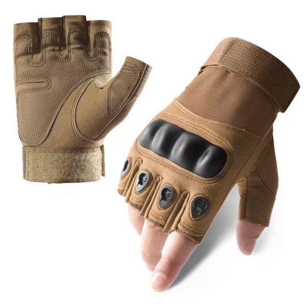 Hard Knuckle Combat Half Finger Tactical Gloves Shock Resistant For Hiking Shooting