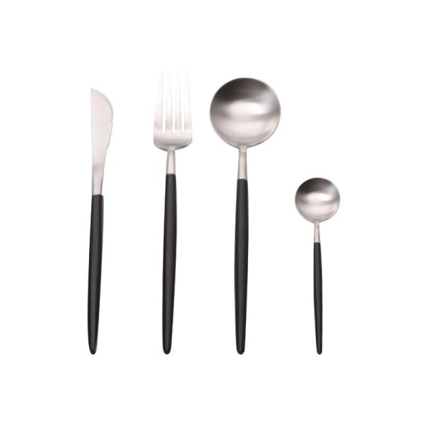 SGS 4 Piece Kitchen Flatware Sets 18/8 Stainless Steel Gold Plated Spoon And Fork