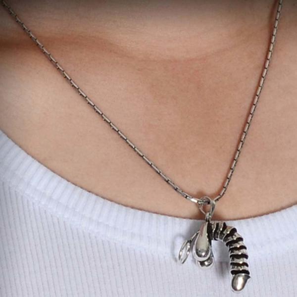 Sterling Silver Movable Pendant Necklace for Men Funny Gift (XH048492W)