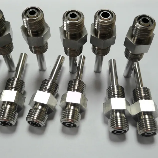 304 Stainless Steel Pipe Double Threaded Spray Needle CNC Medical Accessories Customization