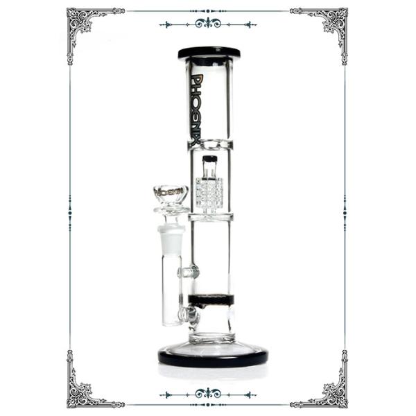 Black Honeycomb Glass Water Pipe Matrix Perc Diameter 4inches