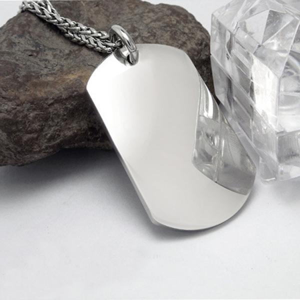 Men's Titanium Stainless Steel Dog Tag Necklace with 20 Inches or 24 Inches Chain(SP265)